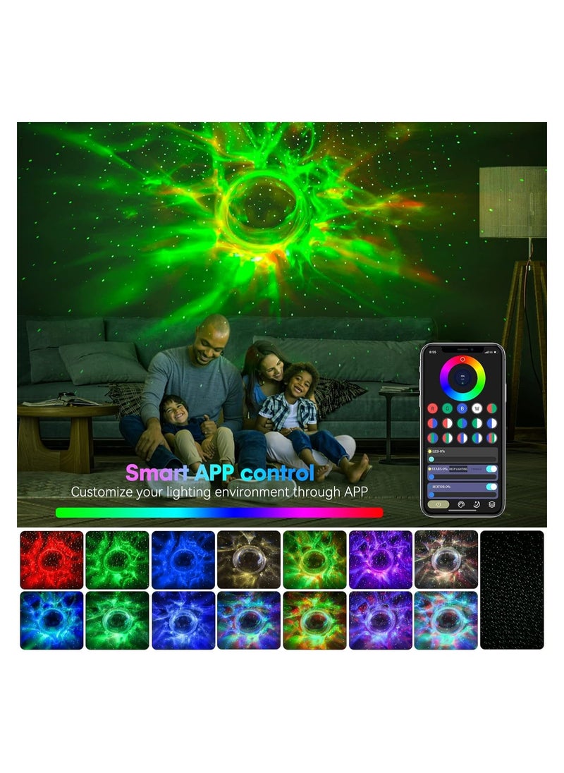 Generic - Star Space Projector Galaxy Night Light Robot Projector with White Noise Music Speaker RemoteTimer App Control Starry Nebula Ceiling Projector Party Ambient Lighting Gifts for Kids - Image 1
