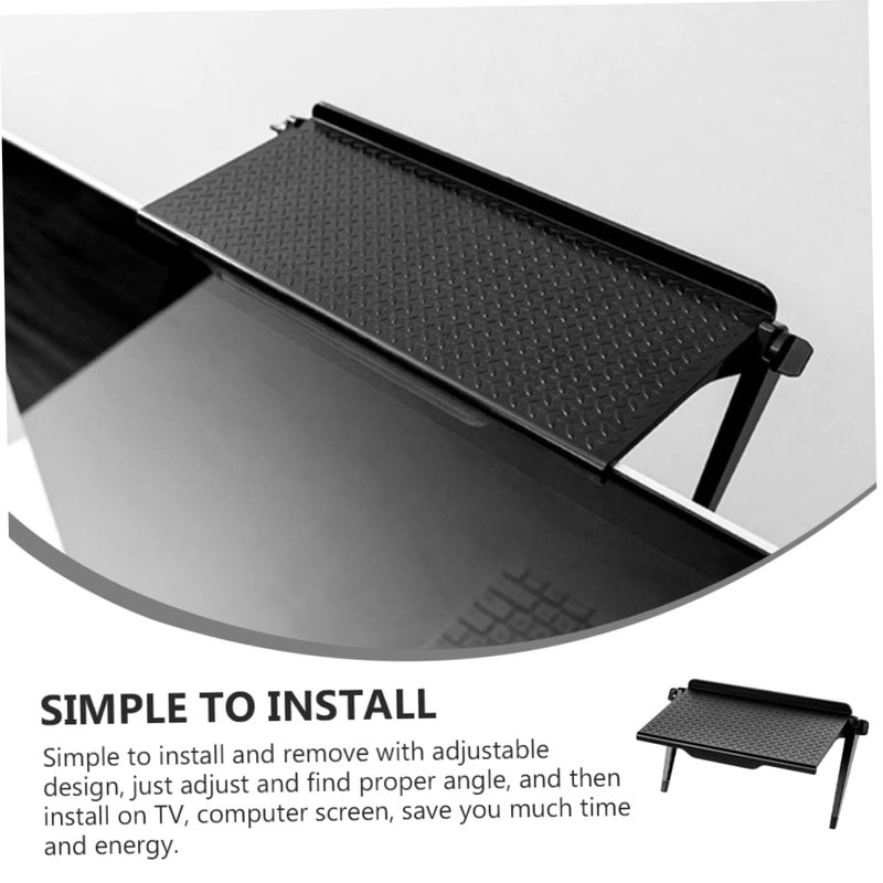Adjustable Floating TV Stand Mount Elevated Shelf For Monitor Laptop Storage - Image 5