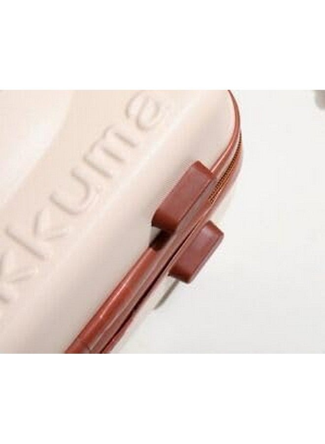 Trady Cosmetic Makeup Travel Case, Water Proof Elastic Band Soft Handle with Zipper Cosmetic Bag Hand Luggage Cosmetic case Mini ABS Carrying Suitcase with Clip-on Function for Women Girl (Cream) - Image 3