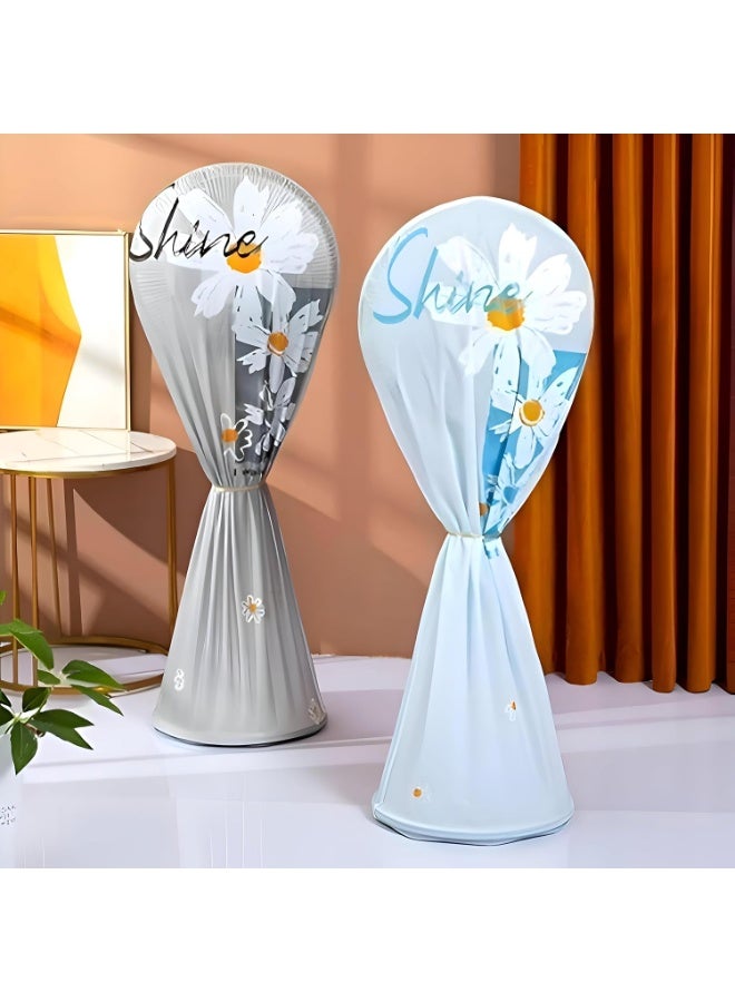 Vertical Fan Dust Cover Waterproof Stand Fan Protector – Washable Reusable Fan Storage Cover with Decorative Pattern for Standing Fan – Dustproof Protective Cover for Floor Fan Storage - Image 2