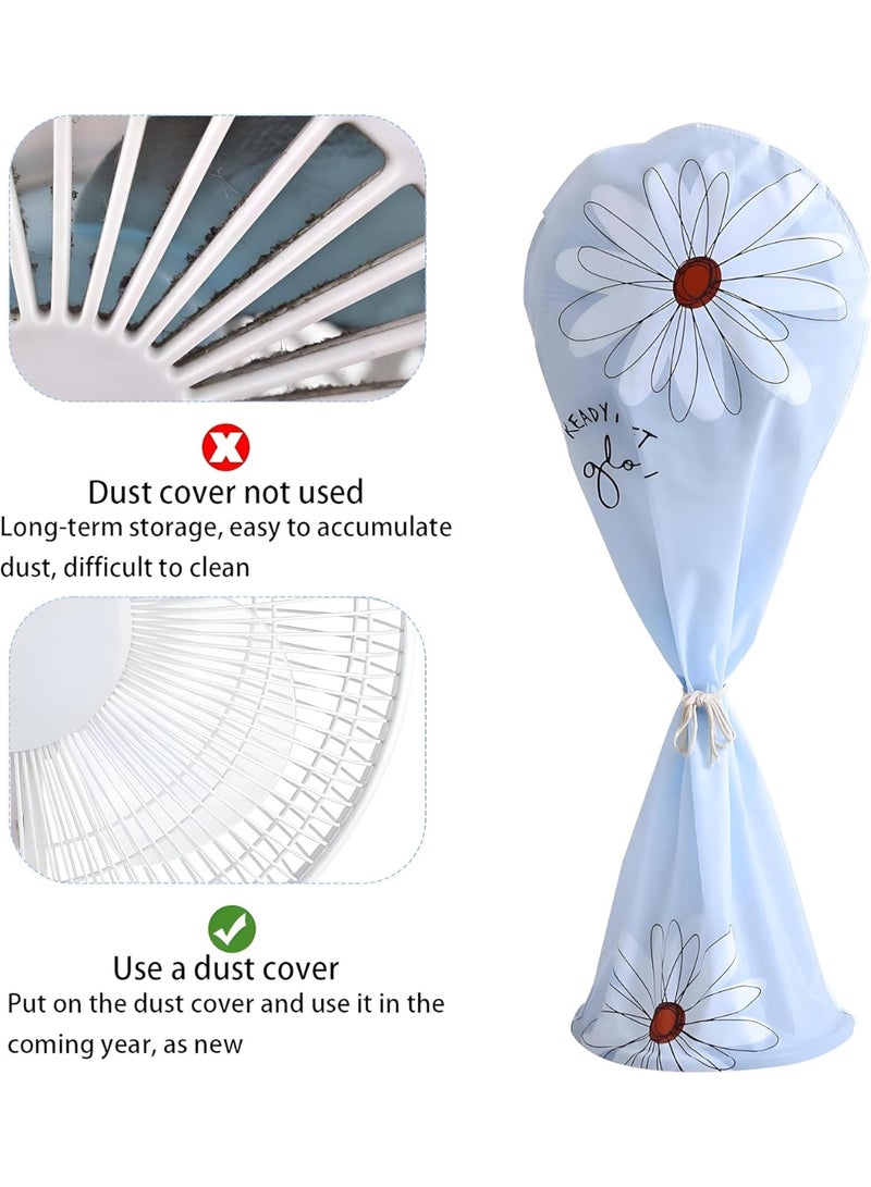 Vertical Fan Dust Cover Waterproof Stand Fan Protector – Washable Reusable Fan Storage Cover with Decorative Pattern for Standing Fan – Dustproof Protective Cover for Floor Fan Storage - Image 1