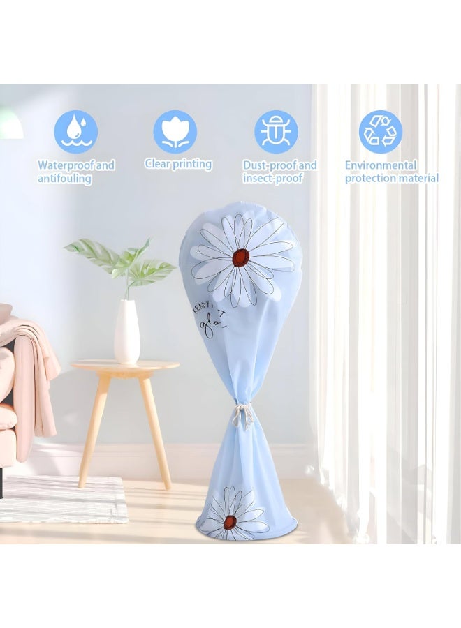 Vertical Fan Dust Cover Waterproof Stand Fan Protector – Washable Reusable Fan Storage Cover with Decorative Pattern for Standing Fan – Dustproof Protective Cover for Floor Fan Storage - Image 4