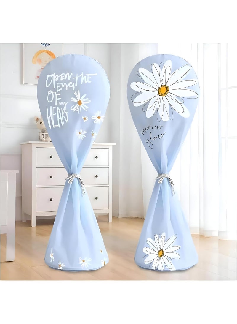 Vertical Fan Dust Cover Waterproof Stand Fan Protector – Washable Reusable Fan Storage Cover with Decorative Pattern for Standing Fan – Dustproof Protective Cover for Floor Fan Storage - Image 5