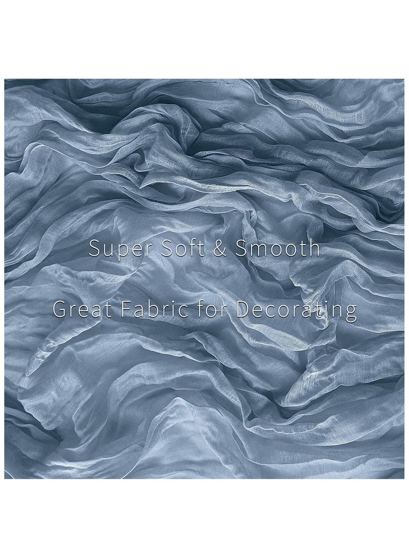 DELGREEN Table Runner,  Blue Boho Gauze Table Runner for Wedding Bridal Baby Shower Birthday Party Table Decoration Table Runner 90 x 400 cm - Image 5