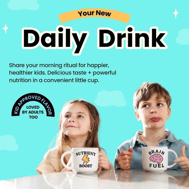 kiid Coffee - 99.9% Caffeine-Free Organic Coffee for Kids - As Seen on Shark Tank - 12 Vitamins & Minerals, 4g Prebiotics, 0g Sugar - Non-GMO & Gluten-Free - Healthy Snack - Caramel - 12 Servings - Image 3