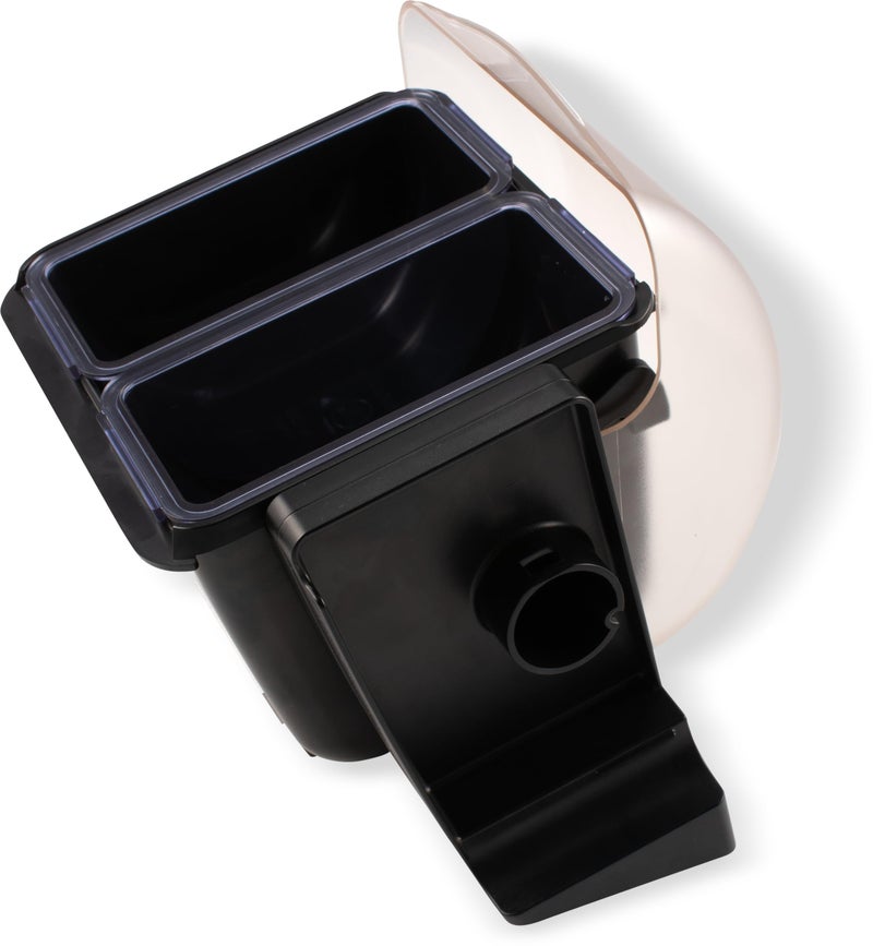 San Jamar Mini Dome Condiment Bar 2 Compartnment with Dome Lid for Kitchen, Bar, And Restaurants, Plastic, 1 Quart, Black - Image 3