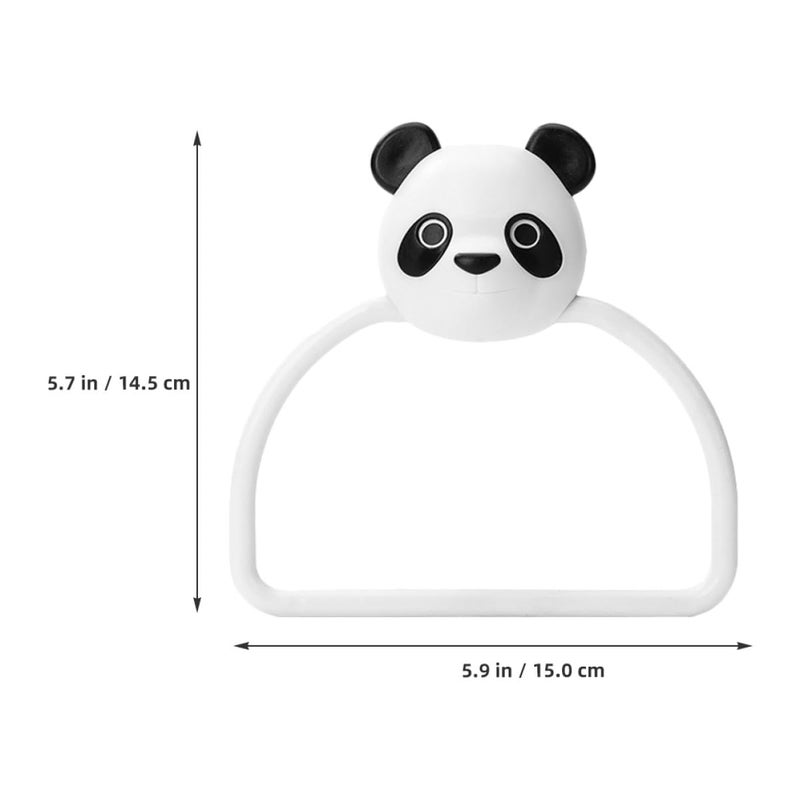 Panda And Puppy Adhesive Towel Rack Set No Drill Wall Mounted 2 Pieces - Image 3