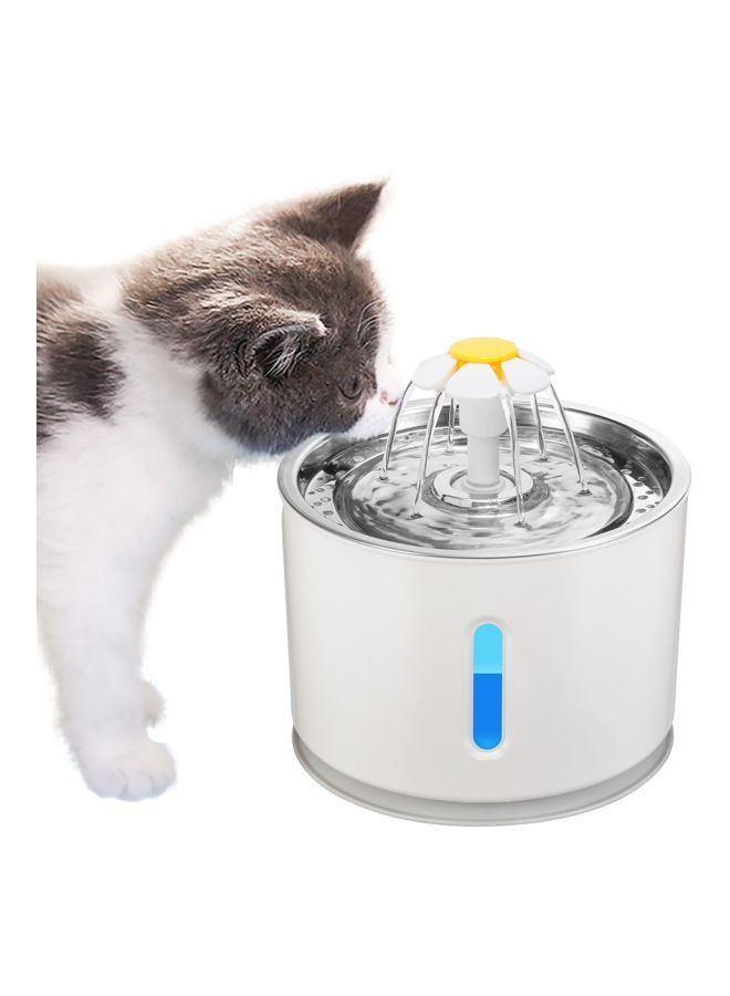 NIBEMINENT Electric Pet Drinking Fountain White/Yellow 2.4L - Image 3
