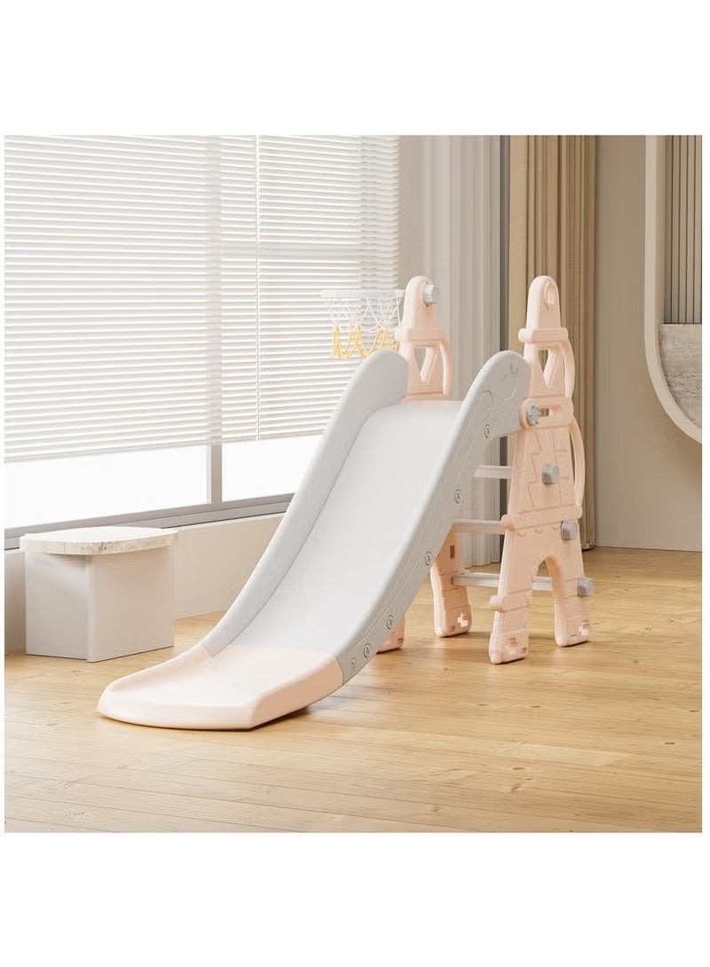 فول جوي زحليقه اطفال 2 في 1 شريحة مع طوق كرة السلة، زحليقه للأطفال الصغار الأولاد والبنات المتسلقين، ألعاب داخلية وخارجية - Image 1