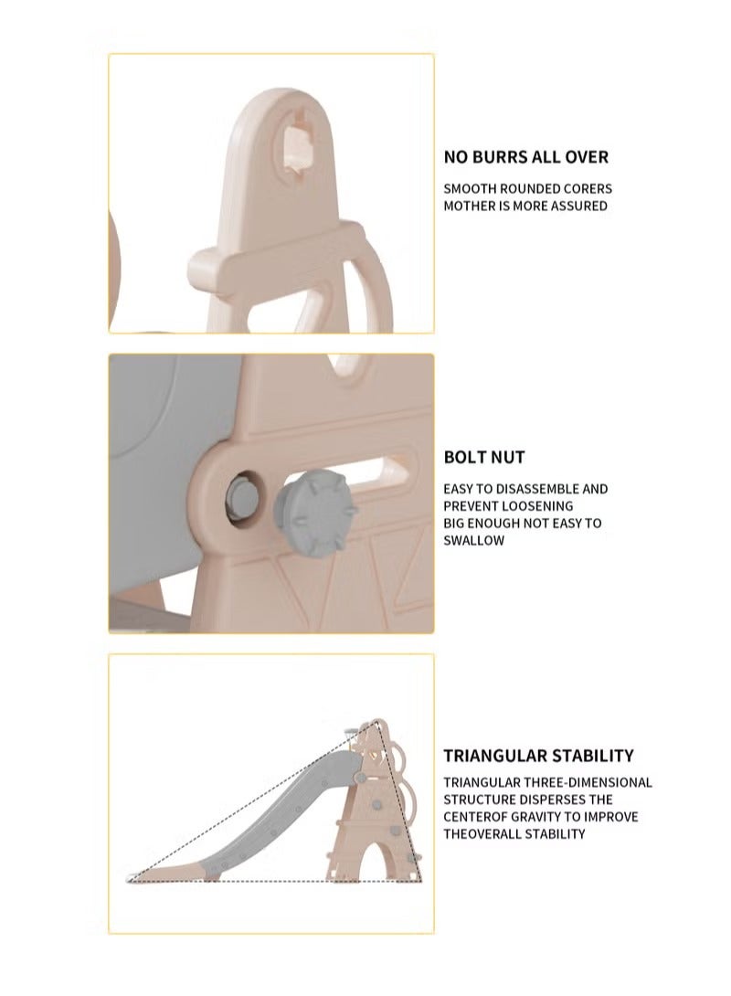 فول جوي زحليقه اطفال 2 في 1 شريحة مع طوق كرة السلة، زحليقه للأطفال الصغار الأولاد والبنات المتسلقين، ألعاب داخلية وخارجية - Image 5