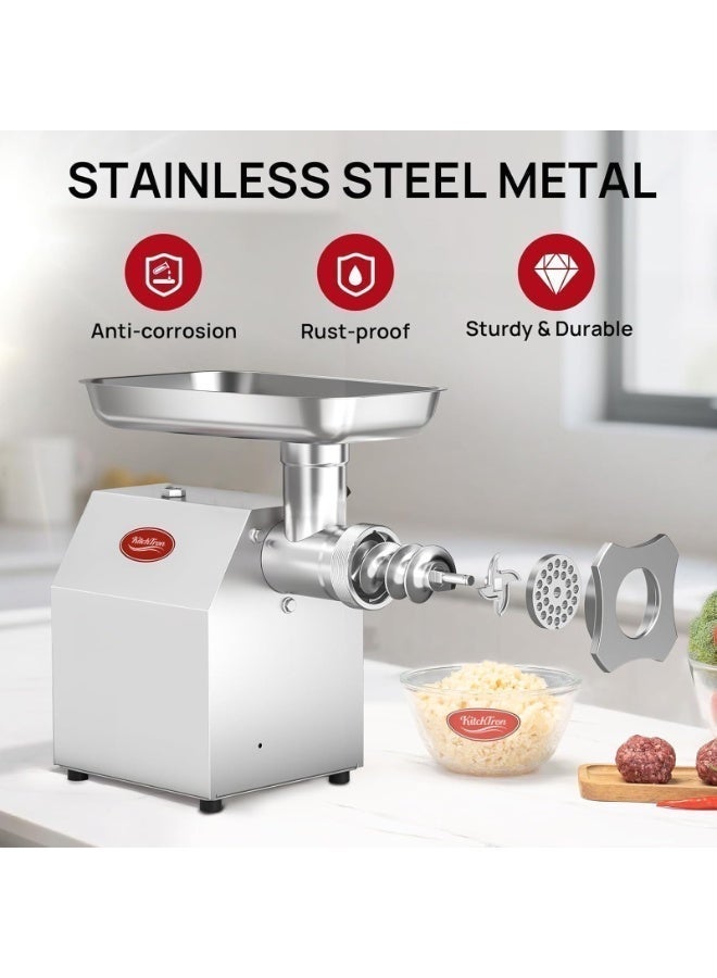 KitchTron #12 Commercial Meat Grinder, Professional Electric Meat Mincer, Heavy Duty Stainless Steel with 2 Blades, for Kitchen ,restaurant, Small-Batch Processing Farms - Image 3