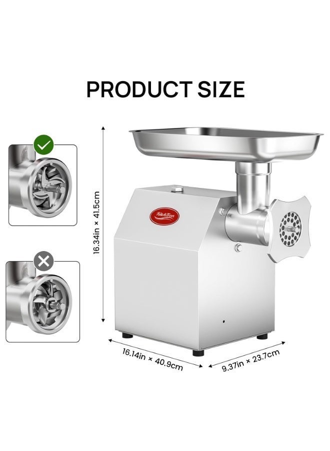 KitchTron #12 Commercial Meat Grinder, Professional Electric Meat Mincer, Heavy Duty Stainless Steel with 2 Blades, for Kitchen ,restaurant, Small-Batch Processing Farms - Image 4