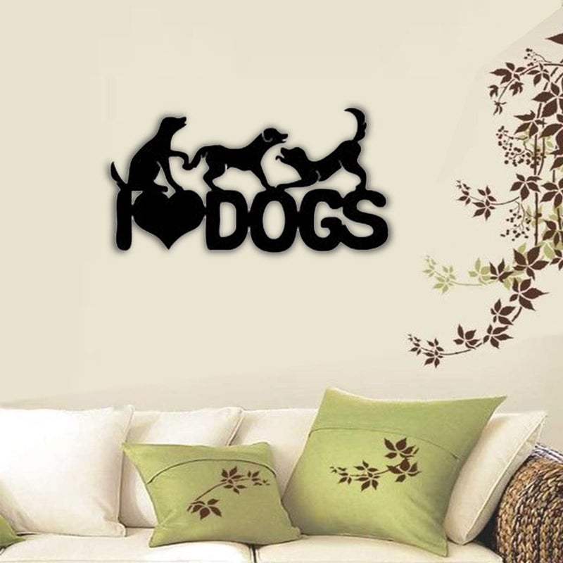 300Sparkles Pet Dog Love Wooden Wall Decor Hanging Frame For Home Living Room Pet House Decorative Item for Dogs Lover Friends and Family Black Style3 - Image 4