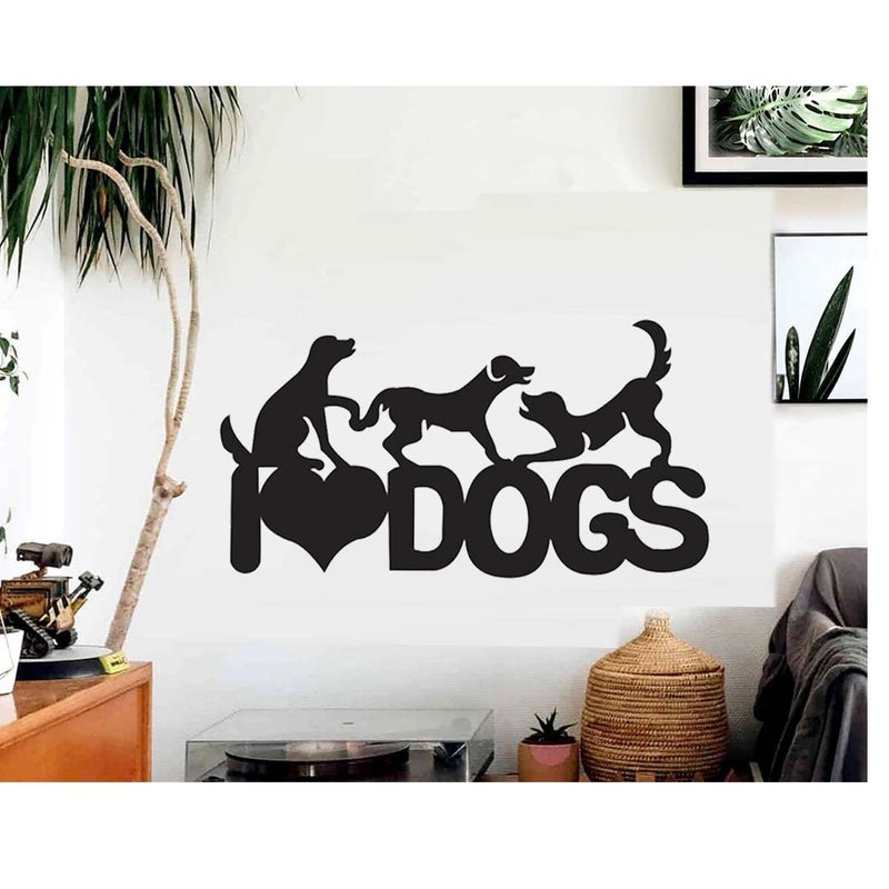 300Sparkles Pet Dog Love Wooden Wall Decor Hanging Frame For Home Living Room Pet House Decorative Item for Dogs Lover Friends and Family Black Style3 - Image 5