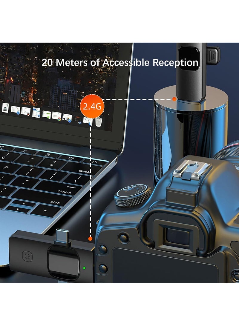 DUSALA Wireless Lavalier Microphone 3 in 1 for iPhone iPad USB C Smartphone Computer Camera, Plug and Play Intelligent Noise Reduction Mini Mic for Vlog YouTube TikTok Live Streaming (1 MIC) - Image 3