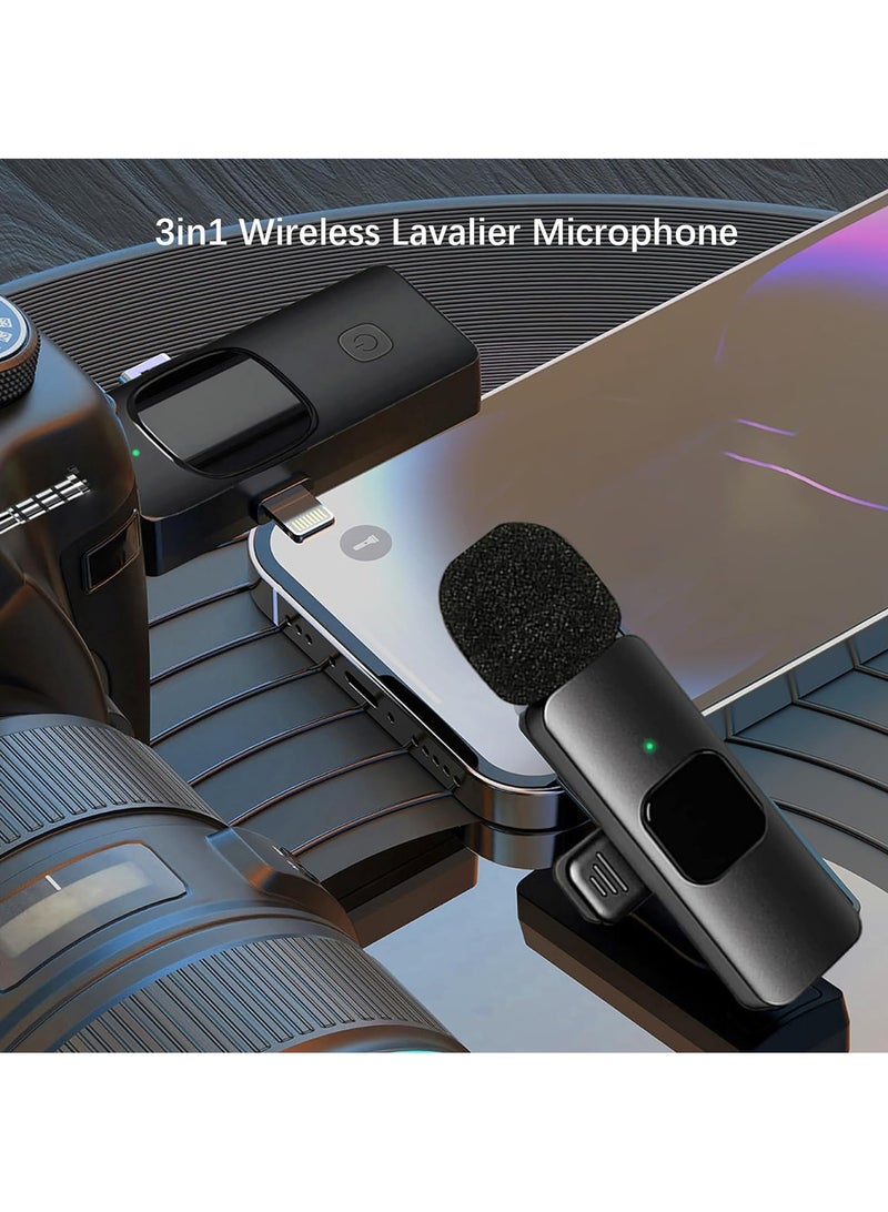 DUSALA Wireless Lavalier Microphone 3 in 1 for iPhone iPad USB C Smartphone Computer Camera, Plug and Play Intelligent Noise Reduction Mini Mic for Vlog YouTube TikTok Live Streaming (1 MIC) - Image 2