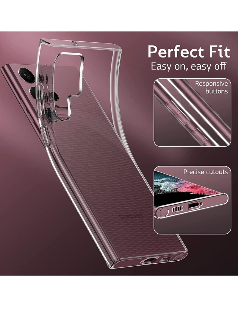 إلترازون Crystal Clear Case Designed for Galaxy S22 ULTRA,Slim Fit [Ultra Transparent ] Shockproof Case Cover for Samsung Galaxy S22 ULTRA - Image 3