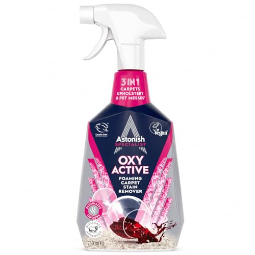 Astonish Oxy Active Foaming Carpet Stain Remover Spray  Deep Cleaning Upholstery Cleaner for Rugs Pet Odours Tough Spills  Wool Safe Approved Household Solution for Fresh Revitalised Fabrics - Image 1
