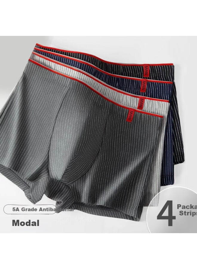 Yalu Yaloo Men's Underwear 4-pack, Antibacterial Ice Silk Boxer Briefs For Summer - Image 2
