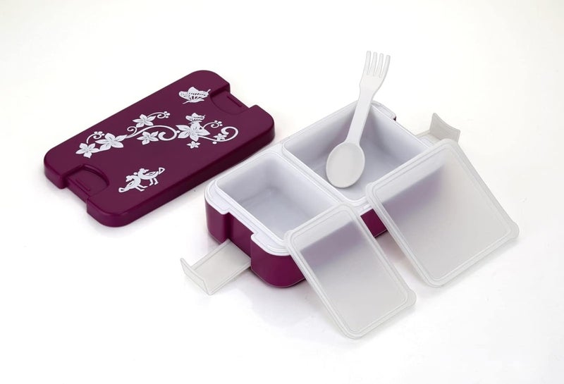 KBS Lunch Box Air Tight Tiffin Box for Kids School Food Storage Box Two Compartmen with Spoon Snap Lock - Image 3