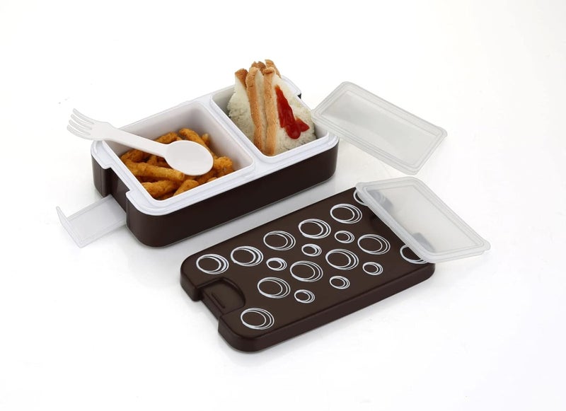 KBS Lunch Box Air Tight Tiffin Box for Kids School Food Storage Box Two Compartmen with Spoon Snap Lock - Image 2