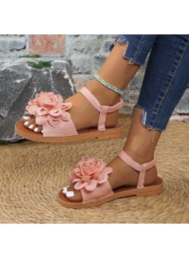 Early Spring New Women's Shoes, Suitable For Outdoor Wear, Large Size Casual Floral Beach Sandals For Women