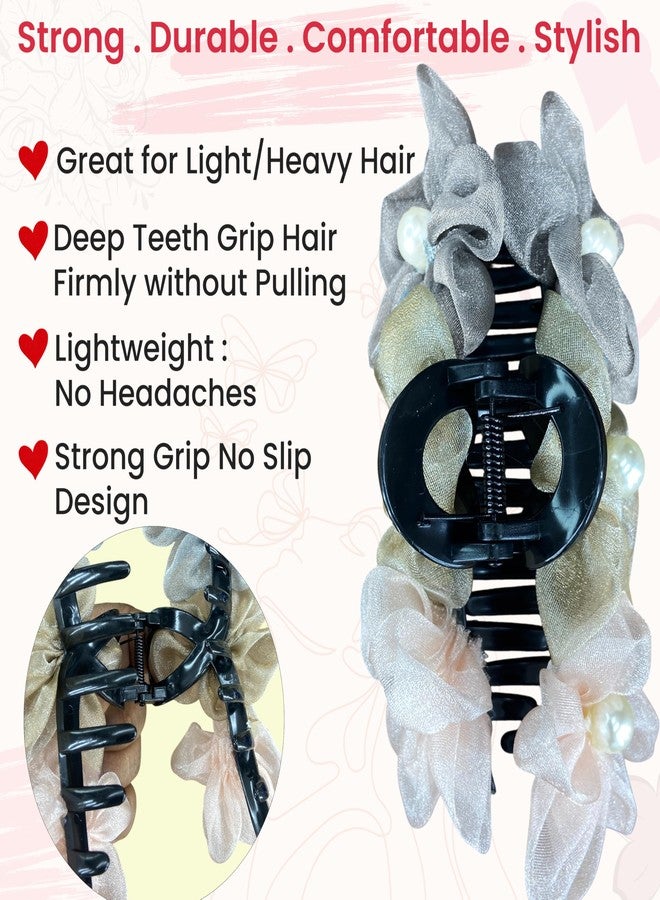TEMPERIA (1pc) Flower Hair Claw Clips for Women | Aesthetic & Stylish Clutchers Hair Accessories for Women for Wedding & Party | Big Flower, Strong Grip & Durable | Multicolor - Image 4