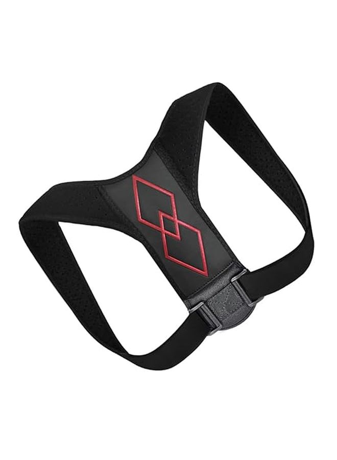 Black Posture Corrector Belt Breathable Adjustable Back Trainer 29x20x1cm - Image 1