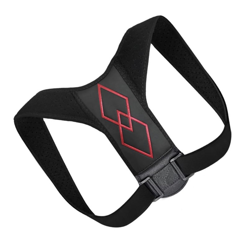 Black Posture Corrector Belt Breathable Adjustable Back Trainer 29x20x1cm - Image 2