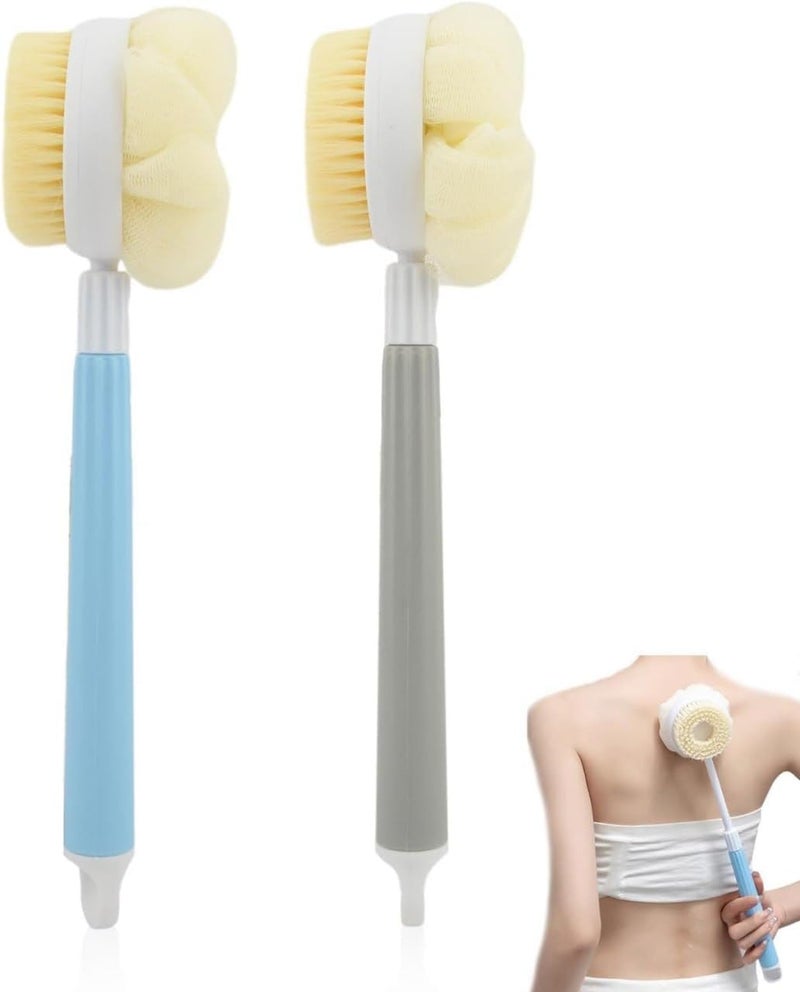 RAMPKD Foldable 2 in 1 folding bath brush for shower, scrubber bath mesh sponge brush using body exfoliating, bathing accessories for body brushes (multi-color) (pack of 1) - Image 5