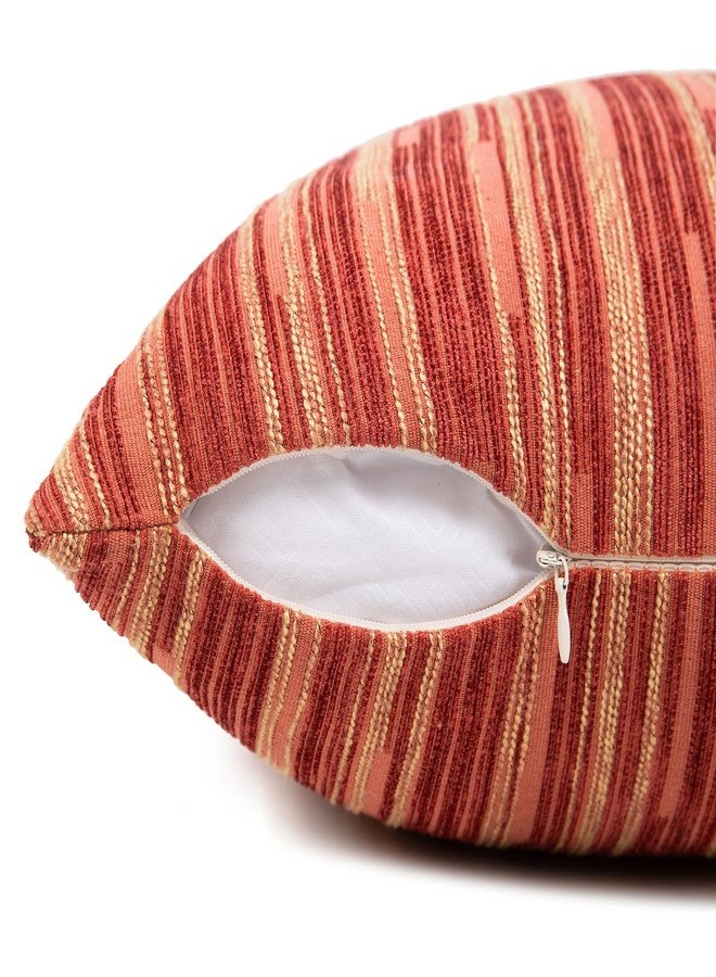 Yeiotsy Pillow Cases Bohemia, Pack of 2, Modern Striped Throw Pillow Covers Geometric Cushion Covers for Sofa Holiday Party Decoration (Red, 18 X 18 Inches) - Image 2