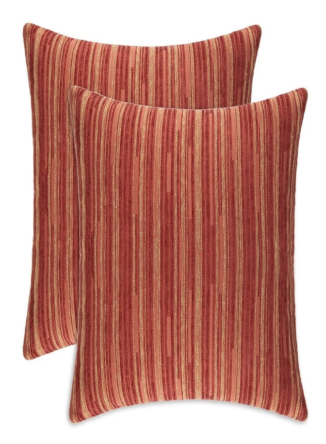 Yeiotsy Pillow Cases Bohemia, Pack of 2, Modern Striped Throw Pillow Covers Geometric Cushion Covers for Sofa Holiday Party Decoration (Red, 18 X 18 Inches) - Image 1