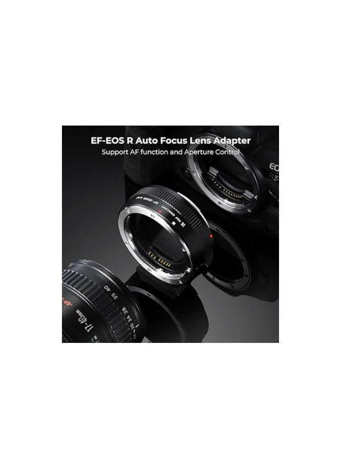 K&F EF to EOS R Mount Adapter, Auto Focus Lens Mount Adapter for Canon EF ES-S Lens and Canon EOS R Mount Cameras