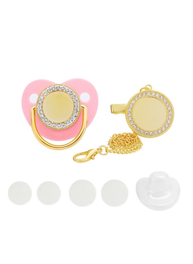 Spot Baby Pacifier With Drill Chain Play Mouth Silicone Sleep Shaped Pacifier Thermal Transfer Blank Pacifier