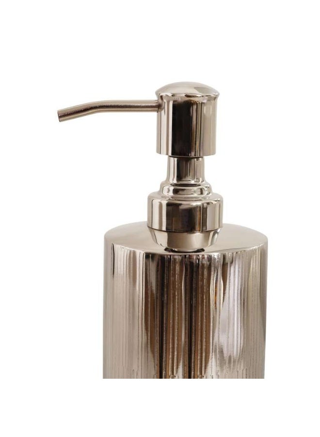 Pan Home موزع صابون معدني ميتور Dia6x18cm - فضي - Image 3