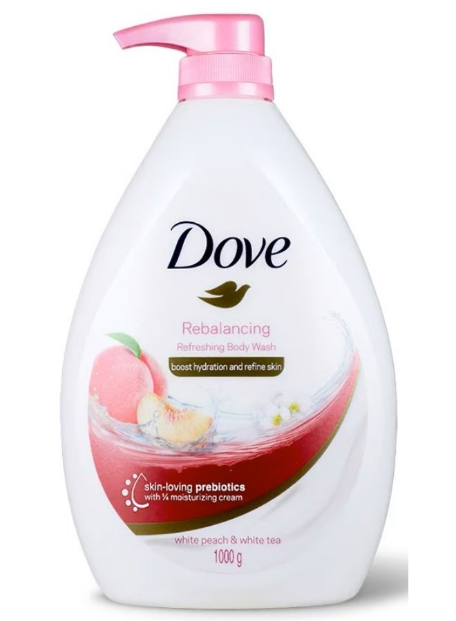 Dove Rebalancing Refreshing Body Wash White Peach & White Tea With ¼ Moisturizing Cream For Soft Hydrated Skin 1000g - Image 1