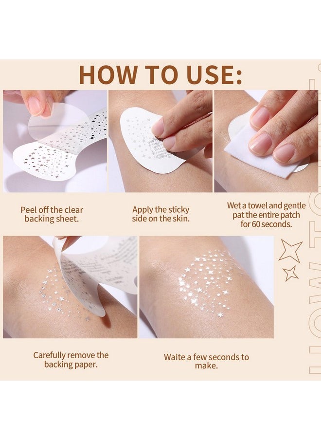 FANDAMEI FANDAMEI Glitter Freckles, 6PCS Glitter Freckles Silver, Face Glitter Makeup Speckles. Glitter Face Speckles, Makeup Patches, Face Glitter Speckles for Women, 6PCS (Silver)  - Image 5