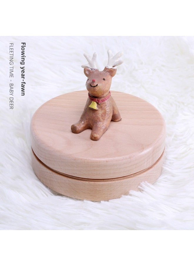 Generic Children's Deciduous Teeth Souvenir Box Beech Girl Boy Creative Collection Box Photo Frame Baby Teeth Storage Box Wholesale-Color:Looking Up At The Stars-little Deer  - Image 1