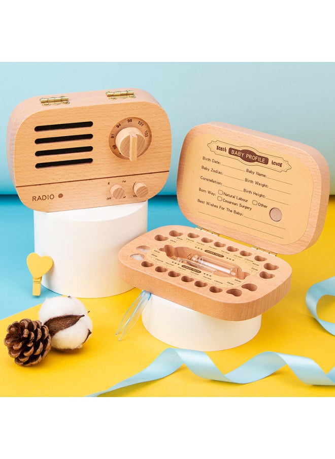 Generic Children's Deciduous Teeth Souvenir Box Beech Girl Boy Creative Collection Box Photo Frame Baby Teeth Storage Box Wholesale-Color:Looking Up At The Stars-little Deer  - Image 3
