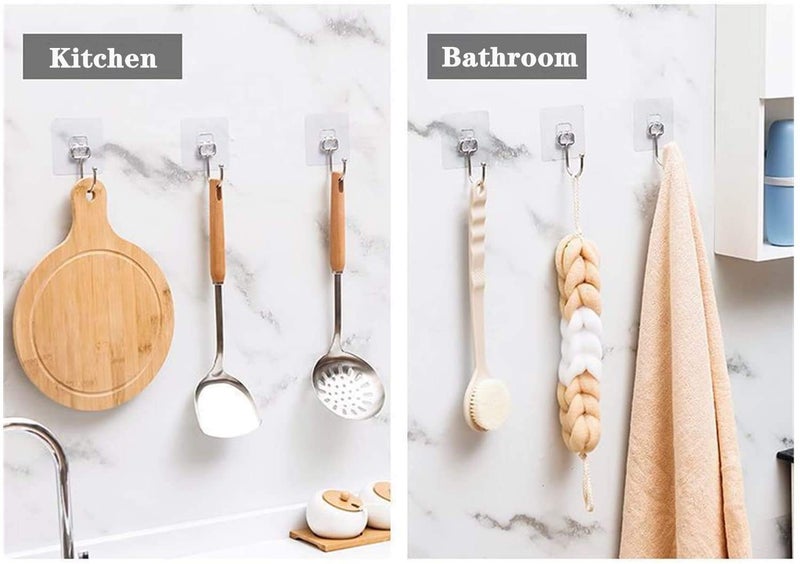 VIHAX Self Adhesive Hooks Waterproof and Rustproof Wall Hooks for Hanging Heavy Duty, Stainless Steel Towel and Coats Hooks to use Inside Kitchen, Bathroom, Home and Office (Coats Hooks, 6pcs) - Image 5