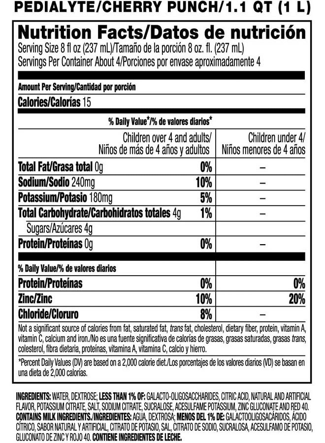 Pedialyte Advanced Care Oral Electrolyte Solution, Cherry Punch - 33.8 oz - Image 1