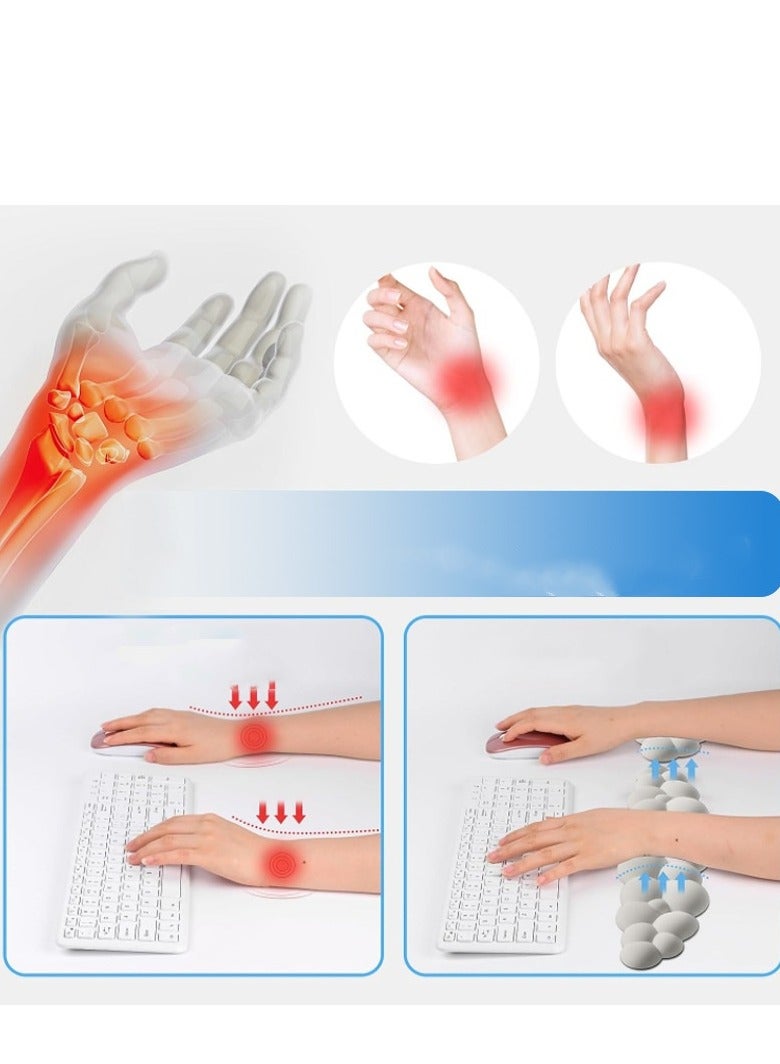 Keyboard Wrist Rest Set Cute Cloud Shape Wrist Rest Support for Mouse Keyboard Computer Elbow Pad Arm Rest Mouse Wrist Cushion, Ergonomic Design for Typing Comfortably - Image 3
