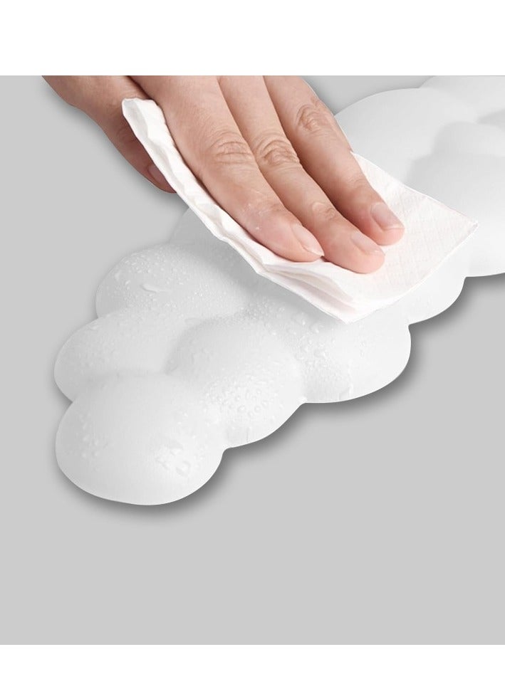 Keyboard Wrist Rest Set Cute Cloud Shape Wrist Rest Support for Mouse Keyboard Computer Elbow Pad Arm Rest Mouse Wrist Cushion, Ergonomic Design for Typing Comfortably - Image 5