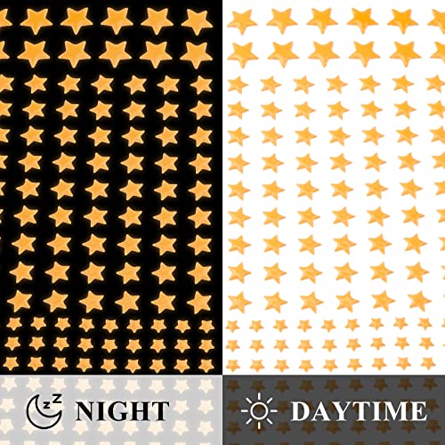 Meschett Glow in The Dark Stars Decals Decor 633 Pcs Luminous Dot Stars, 3D Starry Stars Glow in The Dark Stickers for Ceiling or Wall and Kids Bedroom Décor - Image 3
