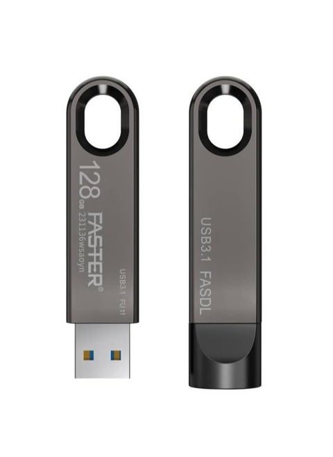 128GB 3.1 USB Flash Drive - Gen 1 Super Fast Pendrive with Metal Body - High Speed Jump Drive Memory Stick - Transfer Speed Up to 80 Mbps - For Laptop, Smart TV, Car, Speaker