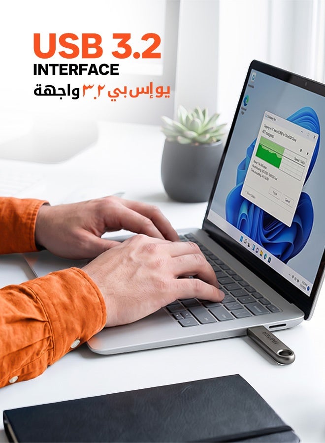 فاستر محرك أقراص فلاش USB-A سعة 128 جيجابايت بسرعة 120 ميجابايت/ثانية - ذاكرة USB 3.2 Gen 1 لنقل البيانات بسرعة - تصميم معدني دوار متوافق مع أجهزة الكمبيوتر المحمول، والتلفزيون الذكي، وأنظمة صوت السيارات، وأجهزة PS5 وXbox، وأنظمة Windows وmacOS وLinux - وحدة تخزين USB خفيفة الوزن ومتينة البناء. - Image 2