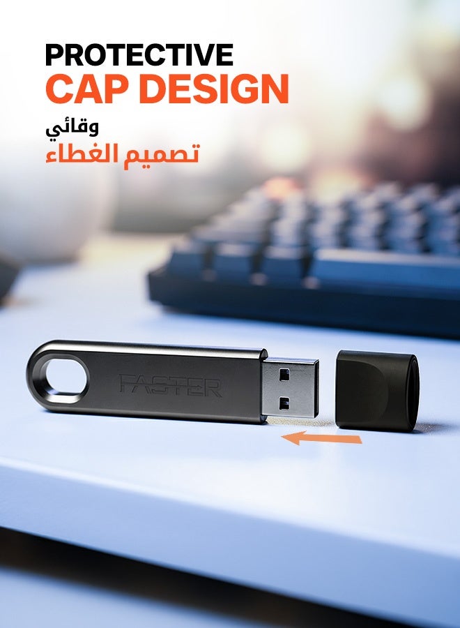فاستر محرك أقراص فلاش USB-A سعة 128 جيجابايت بسرعة 120 ميجابايت/ثانية - ذاكرة USB 3.2 Gen 1 لنقل البيانات بسرعة - تصميم معدني دوار متوافق مع أجهزة الكمبيوتر المحمول، والتلفزيون الذكي، وأنظمة صوت السيارات، وأجهزة PS5 وXbox، وأنظمة Windows وmacOS وLinux - وحدة تخزين USB خفيفة الوزن ومتينة البناء. - Image 5
