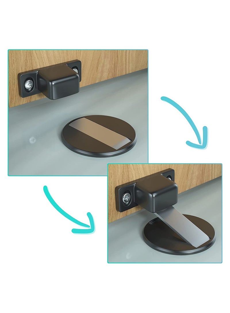 Zikra 2-Pack Secure No Drill Metal Magnetic Door Stops for Door Clearances Between 0.2-0.4" - Image 3