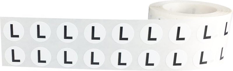 InStockLabels.com Alphabet Letters L Stickers for Arts and Crafts, Semi-Gloss Paper with Strong Adhesive, Ideal for Inventory Organization, and Filing, 1/2 Inch Round, 1000 Labels per Roll - Image 2