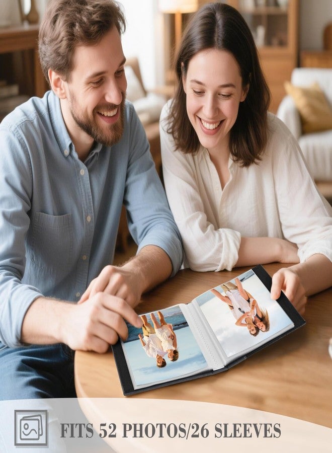 آرت ماج ألبوم صور Artmag 5x7 صفحات شفافة وجيوب وغطاء جلدي منزلق في ألبوم الصور يتسع لـ 50 صورة عمودية 5x7 كتاب صور لحفلات الزفاف والعائلة (بيج) - Image 4